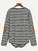 Milumia Women's Elbow Patch Striped High Low Top T-shirt