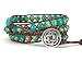 Celtic Knot Bracelet Leather Wrap with Mixed Beads Synthetic-Turquoise and Synthetic-Jasper