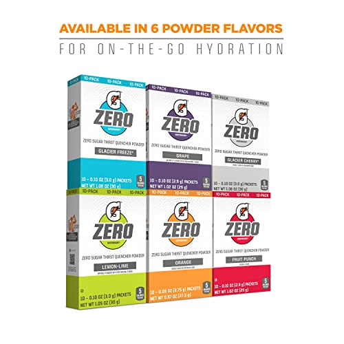 Gatorade G Zero Powder, Orange, 0.10oz Packets,(120 counts) , Pack of