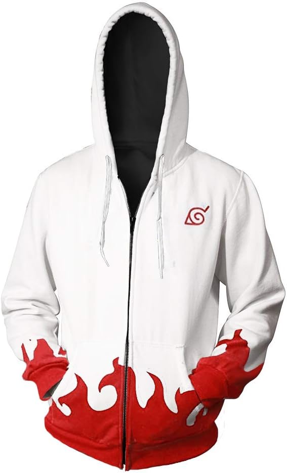 Naruto Fourth Hokage Yondaime Hokage 3D Printed Zipper Pullover Hoodie Sweatshirt Cosplay Cotton Costume Unisex