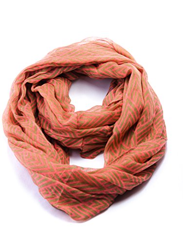 Plum Feathers ART Deco Print Lightweight Infinity Scarf (Rose)