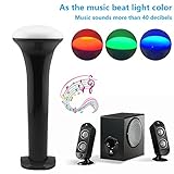 LP LED Flashlight , Multi-function Color Changeable By Sound Control Rechargeable By Usb Cable , for Concert , House Party , Outdoor Camping Trip , Entertainment Acts ，portable and Lightweight (Black)