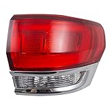 Passengers Taillight Tail Lamp Quarter Panel Mounted Lens w/Chrome Trim Replacement for 14-19 Jeep Grand Cherokee 68110016AE