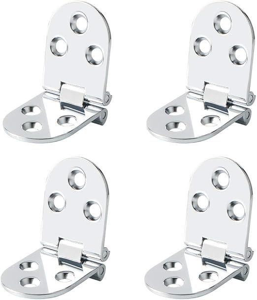 Sayayo Folding Flip Top Hinge, Stainless Steel Chrome Finished, 4 Pcs
