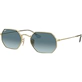 Ray-Ban Unisex Rb3556n Octagonal Flat Lens Octagonal Sunglasses