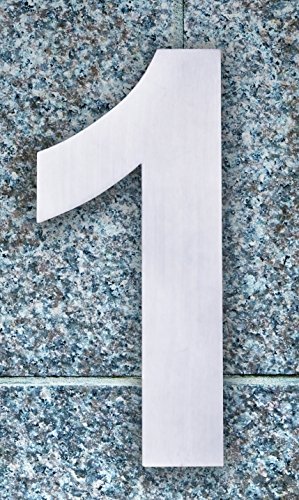 QT Modern House Number - SMALL 4 Inch - Brushed Stainless Steel (Number 1 One), Floating Appearance, Easy to install and made of solid 304