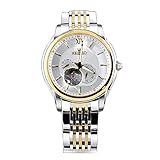 HEOJEO Nirvana In Fire Bracelet Automatic Mechanical Watch For Men Two Small Sub-dial Analog Swiss Watches - Stainless Steel Watches Gold - Gentlemen Designer Watch
