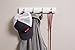 BIRDROCK HOME Wall Mounted Folding Hooks | 4 Folding Coat and Hat Rack Hooks | Satin Nickel Hooks | White Rail