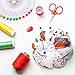 eZAKKA Pin Cushions for Sewing, Wrist Pin Cushion Cute Sewing Pin Holder Needle Pincushions (Sewing Necessities Pattern White)