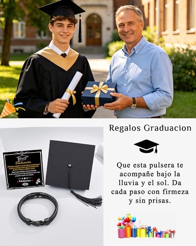SUNSH Original Gifts for Men Son Brother, Bracelet Man Brother Son Teenagers, Leather Bracelet with Infinity Knot, Birthday Gift Christmas Valentine's Day Graduation