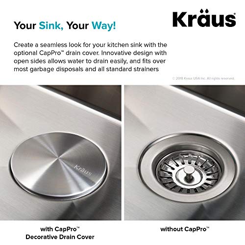 Kraus STC2 Cappro Removable Decorative Drain Cover, Stainless Steel