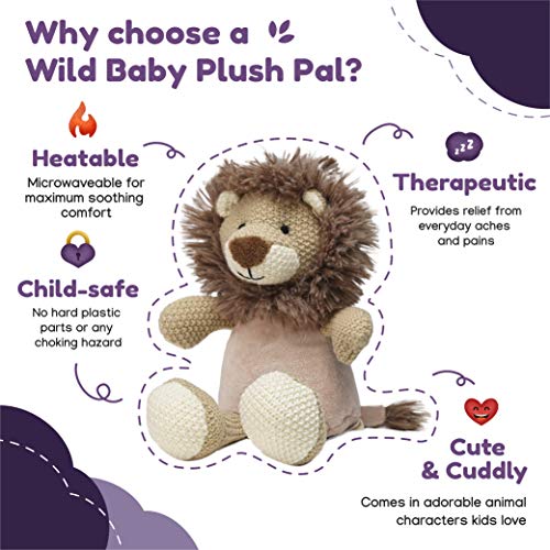 WILD BABY Lion Stuffed Animal Heatable Microwaveable Plush Pal with