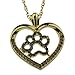 Embolden Jewelry Dog Mom Gift | Necklace for Pet Lovers | Gold Plated Cubic Zirconia - CZ Heart | Dog Paw Pendant