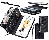 Urvoix iPhone 6 / iPhone 6S Case, Woven Skin Leather Zipper Wallet Detachable/Separable Magnetic Back Shell Cover w/Hand Strap, Card Slots for iPhone6/6S (4.7