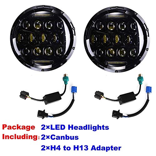 Pair 7 Inch Round LED Headlights For 1975-1980 Chevrolet C10 Suburban/Chevy C20 / Chevrolet C30, Sealed Beam Bright Car/Truck Lighting Conversion Kit H6024 High-Low Beam DRL Lights - Thumbnail 5