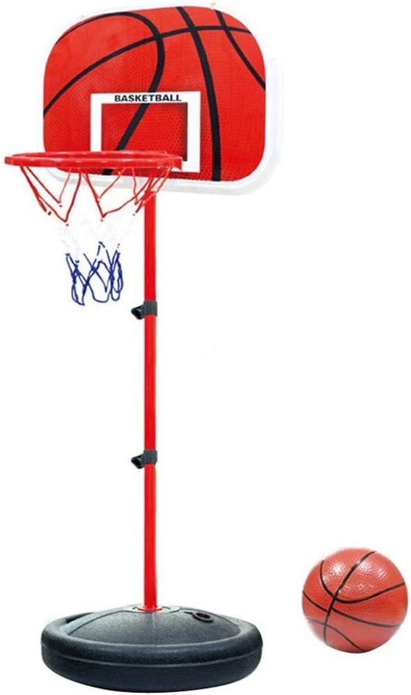 PXD913 Portable Height Adjustable Kids Basketball Hoop with Backboard for Indoors Outdoors Children Kids Toy Birthday Gift, for Kids 50-140cm Height.