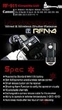 RFN-4 (RF-911) Wireless Remote Shutter Release Cable for Canon EOS DSLR Camera with N3 (RS-80N3) Connector - for Canon 6D, 5D, 5D Mark II, 5D Mark III, 1D, 1Ds, Mark II, III, IV, 1DX, 7D, 60D, 50D, 40D, 30D, 20D, 10D