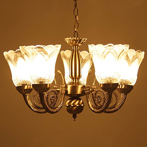 Prop It Up ntique Design Brass 5 Lamps Chandelier, 38x38x25cm (Golden and Brown)