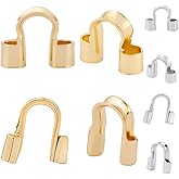 Beebeecraft 240Pcs 4 Styles Brass Wire Guardians 18K Gold Plated U-Shape Cable Protector Wire Guard Loops for Earring Bracelet Necklace Pendant DIY Jewelry Making Supplies Hole: 0.7/1.5mm