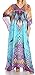 Sakkas Anahi Flowy Design V Neck Long Caftan Dress/Cover Up with Rhinestone