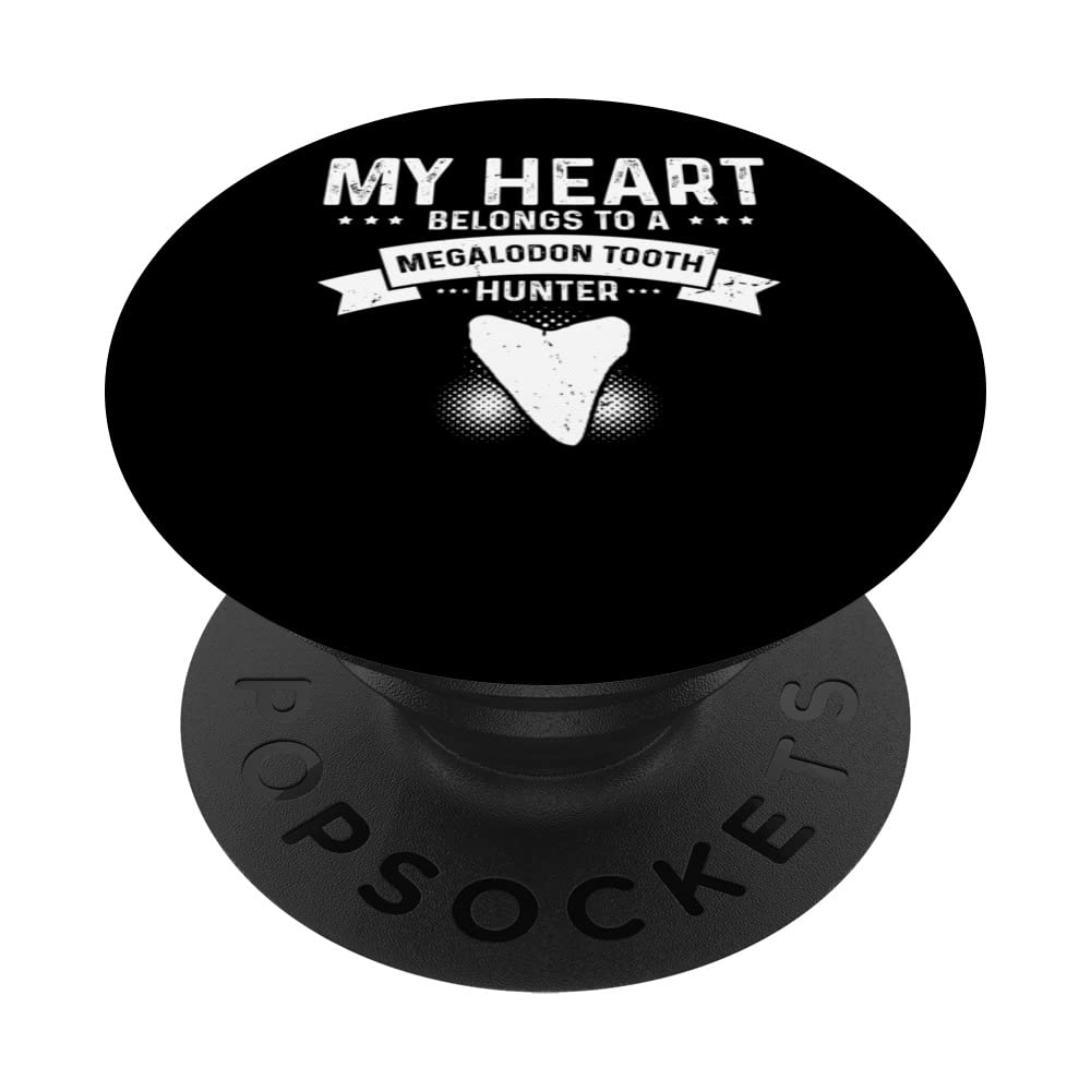 Fossil Tooth Hunter Design for Fossil Tooth Collector PopSockets Swappable PopGrip