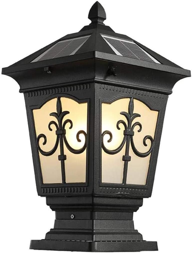 WB_L Post Lantern Light Pillar Lamp Outdoor Solar Pillar Lamp Vintage