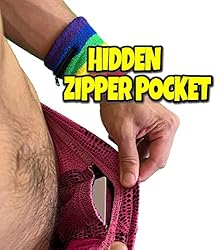 Mens Running Booty Shorts, Zippered Pockets, Rave