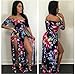 VERTTEE Maxi Women's Dress Boat Neck Short Sleeve Plus Size Print Causal Party Club Cocktail Split Women Dress XXL