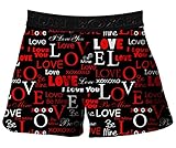 Fun Boxer - I Love You Valentines Day Boxer Shorts (Black)