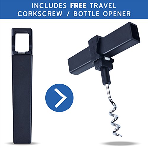 image for Super Safe Wine Bottle Travel Protector Bags (3 PACK) With Corkscrew/B