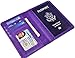 YUHAN PRETTY Leather Passport Holder Wallet Cover Case RFID Blocking Travel Wallet (Purple)