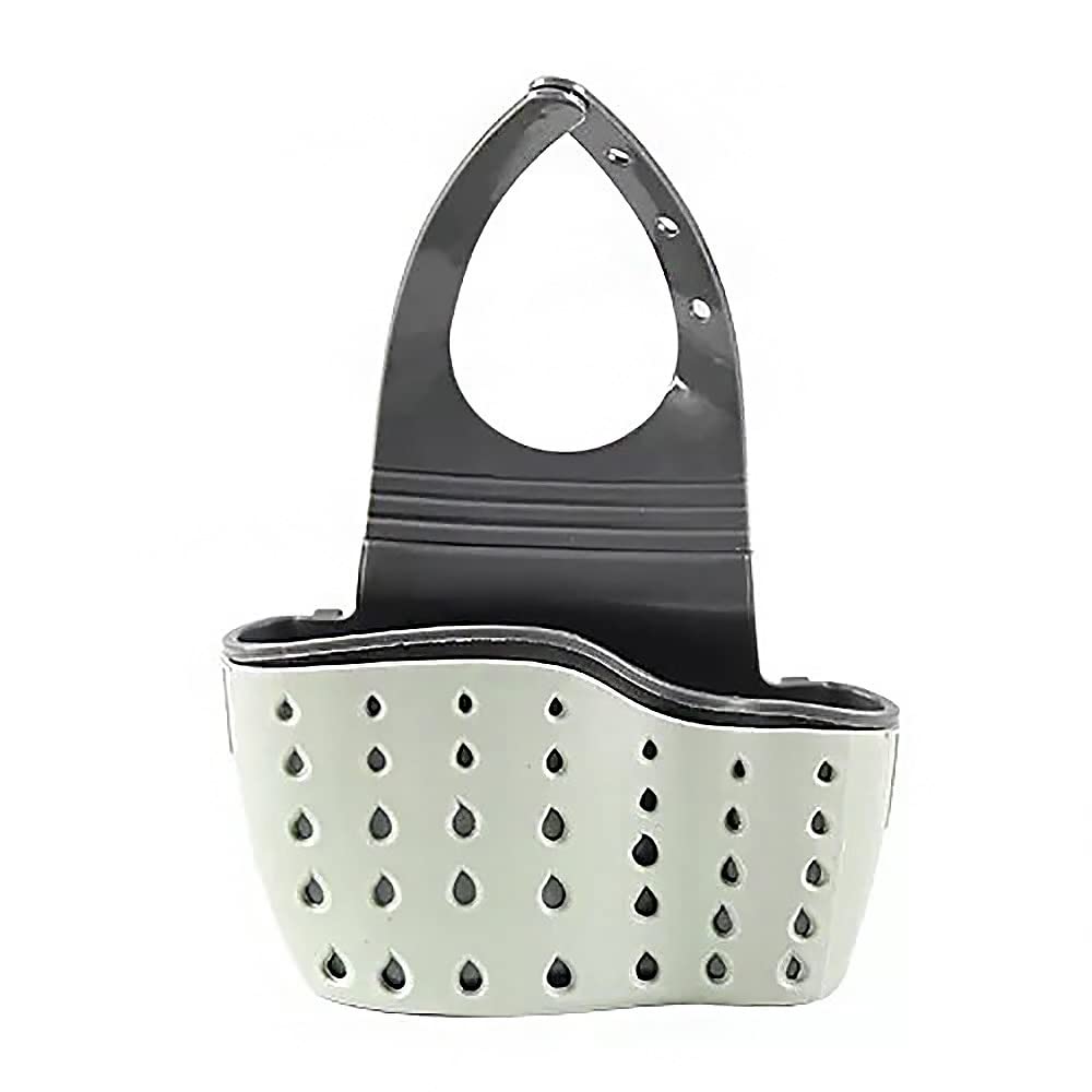 tooloflife Sink Sponge Holder, Kitchen Adjustable Organizer Sink Caddy Drain Basket Gadget Hanging Strainer Organizer, Green