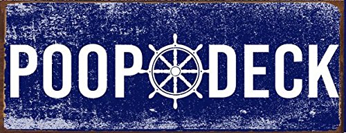 Poop Deck Metal Sign, Nautical Decor, Boat, ship, Bath Dé