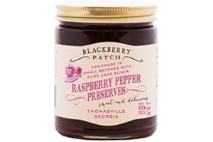 Raspberry Pepper Preserves - Blackberry Patch 10 oz Jar - Gourmet All Natural Organic, replaces Jam and Jelly, Authentic Homemade Old Fashioned made i