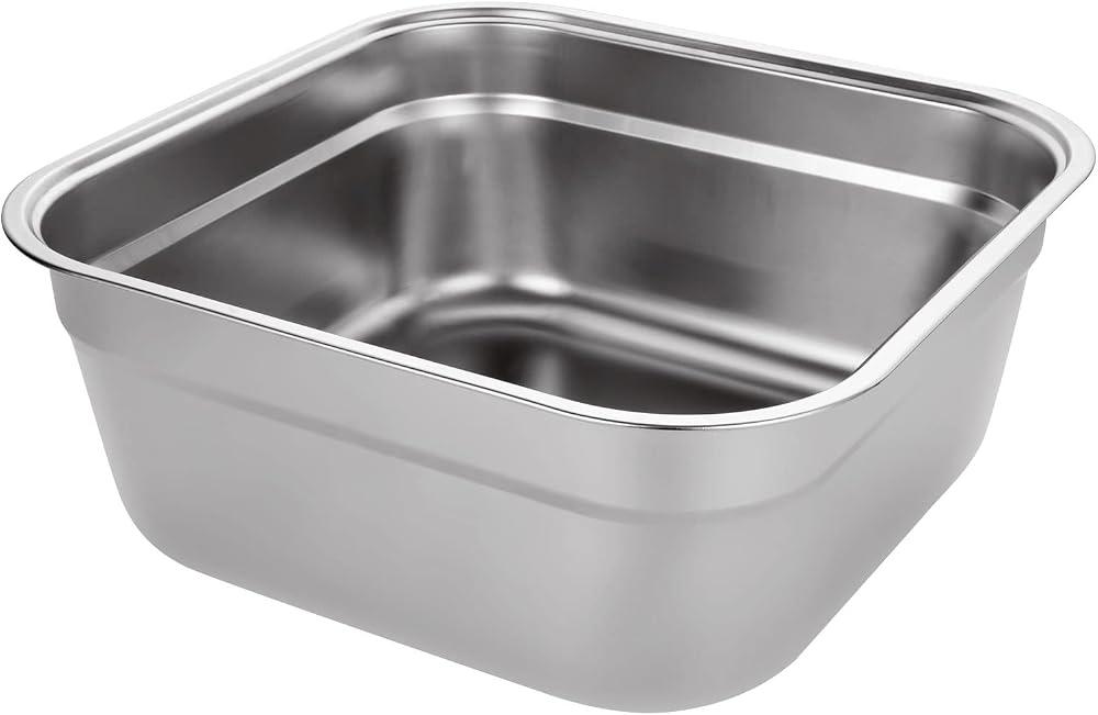 ASelected 304 Stainless Steel Washing Up Bowl 10 Litre 30x30x13cm