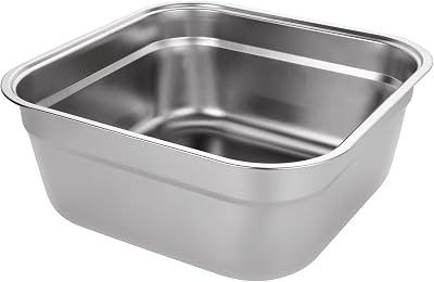 ASelected 304 Stainless Steel Washing Up Bowl 10 Litre 30x30x13cm