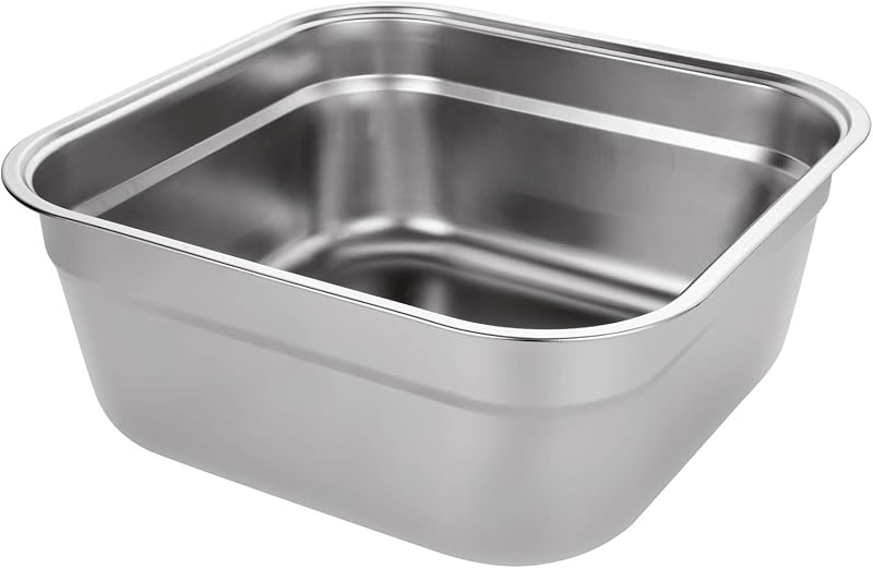 ASelected 304 Stainless Steel Washing Up Bowl 10 Litre 30x30x13cm