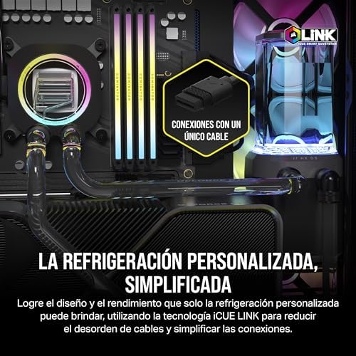 Hydro X Series iCUE Link XH405i Kit de Refrigeración Personalizada - Bloque de Refrigeración Líquida para CPU XC7 Elite - Bomba XD5 Elite D5 Res - 3 Ventiladores QX120 RGB - Gris