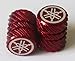 Yamaha 90338-W1018-RE - Set Of 2 Genuine Yamaha Tuning Fork Half Knurl Red Tyre Tire Valve Caps Dust Caps Protectors For Motorcycles, Bicycles, ATV , Car , Van