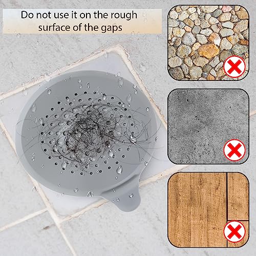 Bathroom Sink Strainer - Bathtub Drain Cover - Plastic Hair Stopper For Shower Drain - Silicone Hair Catcher Shower Drain - Anti-clog Sink Hair Catcher Shower Accessories With Suction Cups - Pack 2pcs