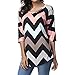 ENJOYNIGHT Women's Casual 3/4 Sleeve Print Tunic Blouses Tops (X-Large, Type1)