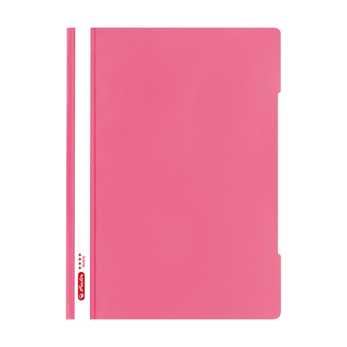 Herlitz 50016211 Indonesian Quality with Clear Front Cover A4 Clear View Report Folder Polypropylene Pack of 10 Pink