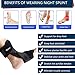 Plantar Fasciitis Night Splint Foot Drop Orthotic Supports Kit Adjustable Dorsal Night Splint Support Sleep, Recovery, Tendonitis, Arthritis with Hard Spiky Massage Ball (Black)