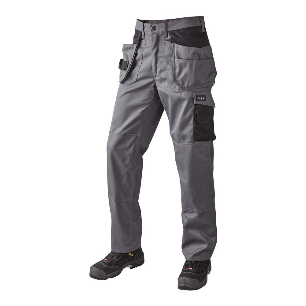 J.A.K. 920450B076 Series 9204 65% Polyester/35% Cotton Trousers with Hanging Pockets, Grey/Black, 44 L (30/35) Size