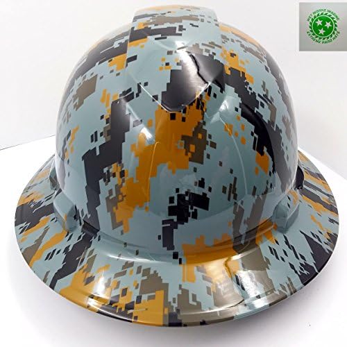 Wet Works Imaging Customized Pyramex Full BRIM ROCKY TOP DIGITAL CAMO HARD HAT With Ratcheting Suspension