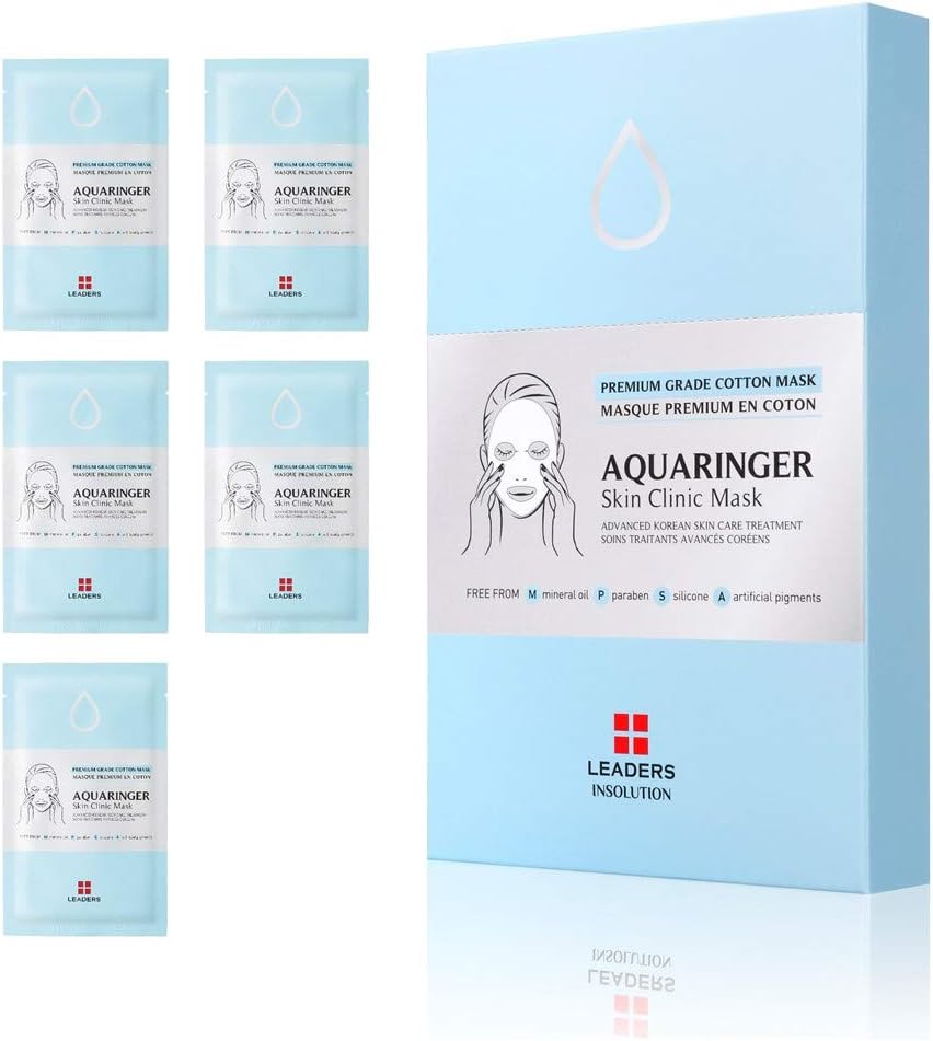Leaders Insolution Aquaringer Skin Clinic Mask (5 pcs, 25ml) Hydrating Korean Sheet Mask