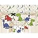 30-Count Swirl Decorations - Dinosaur Birthday Party Decorations, Party Streamers, Hanging Dino DecorWhirls for Kids, 4 Assorted Designs - Hanging Length: 34.25 to 36.25 inches