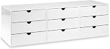 Osco White Hi-Gloss ABS Cube 3 Drawers Stackable Organiser 16.5 cm view 5