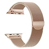 OULEDI Compatible Apple Watch Band 38mm 40mm Stainless Steel Milanese Loop iWatch Band Series 1 Series 2 Series 3 Series 4 Magnetic Closure Champagne Gold