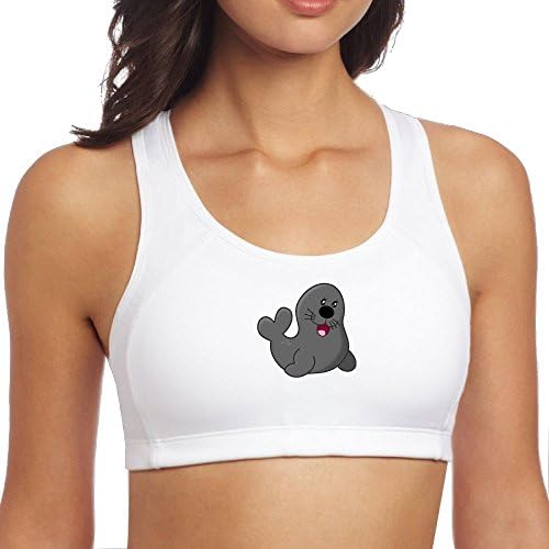 Ingregair Womens California Cartoon Sea Lion Habitat Athletic Gym Yoga Bra Top Workou Fitness